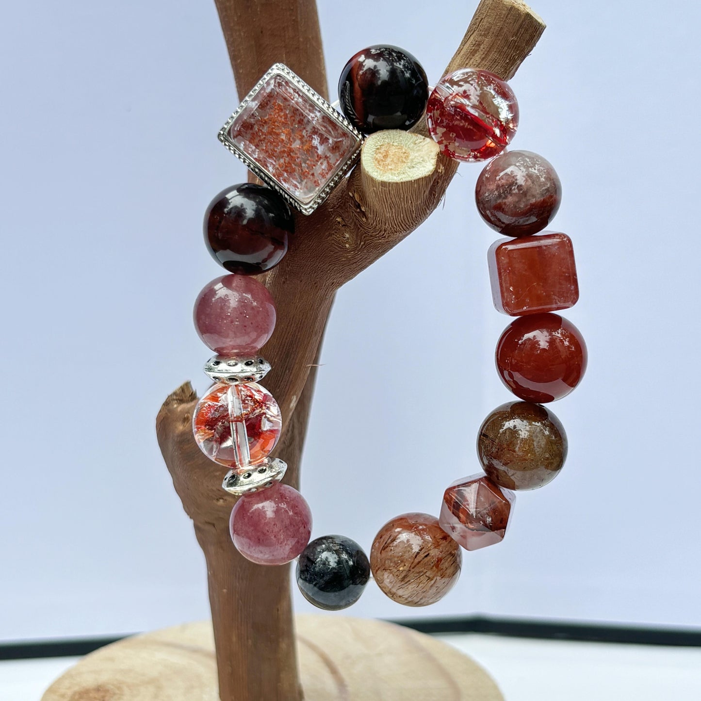 August.Sending love and light.Advanced handmade custom natural crystal bracelet