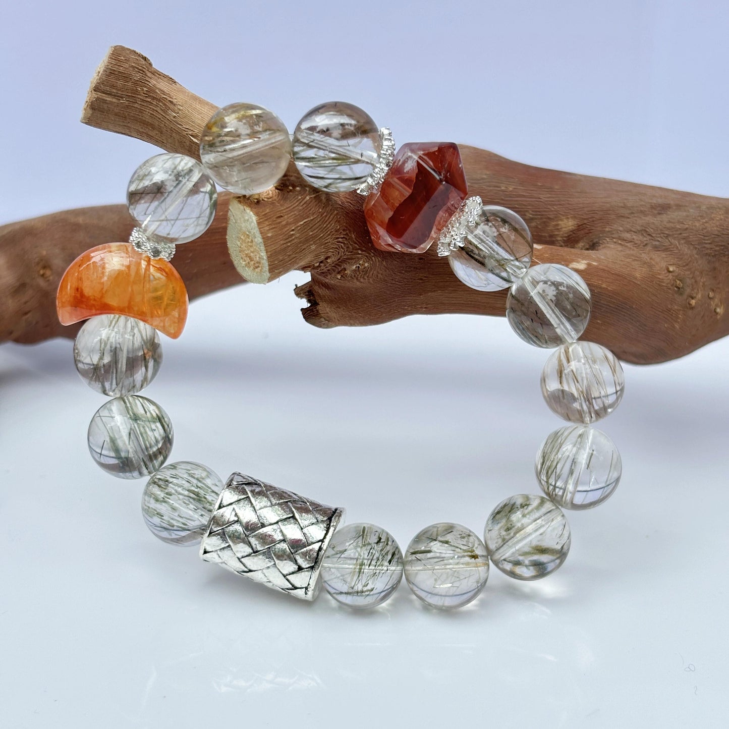 August.Peace of mind.Advanced handmade custom natural crystal bracelet