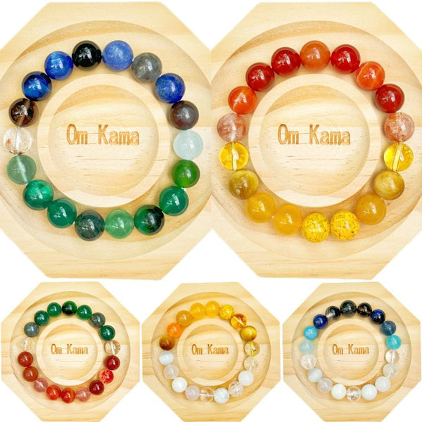 Five Elements Combination Bracelet for Health, Wealth, Wisdom, and Success | OmKama